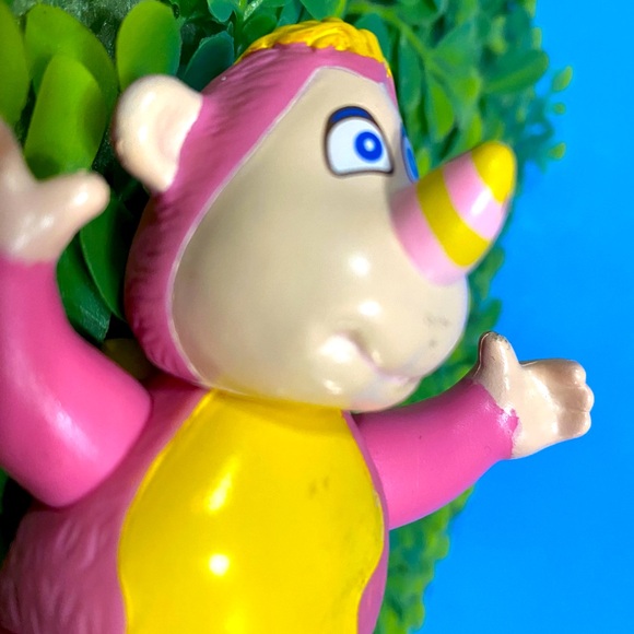 WALT DISNEY VTG 1985 WUZZLES RHINOKEY PINK & YELLOW PVC FIGURE LIMBS & HEAD MOVE - Picture 10 of 13